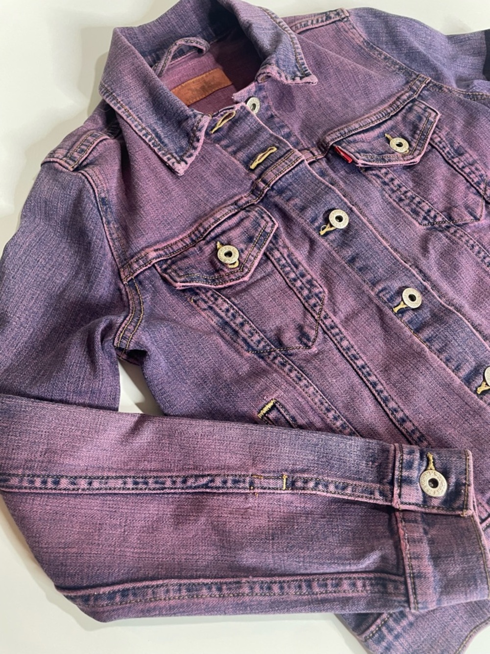 Vintage Look LEVI'S Purple Jean Jacket - Y2K Aesthetic - Feb 2010 - Size S - Picture 4 of 16